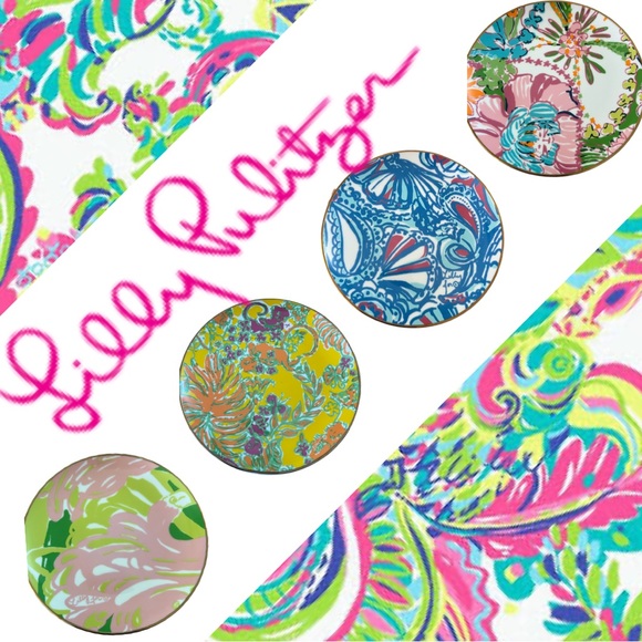 Lilly Pulitzer Other - 🌸 Lilly Pulitzer set of 4 colorful porcelain china 7” mini plates spring EUC